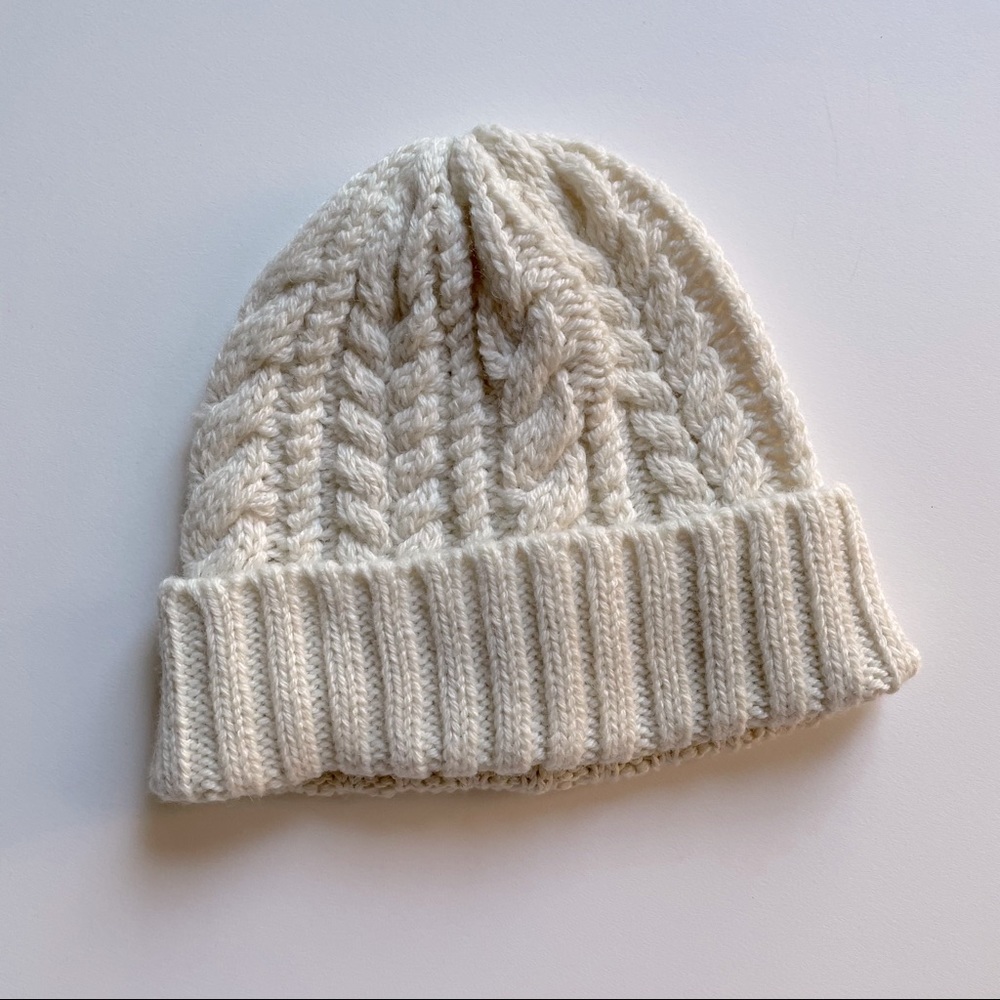 MUJI wool cable knit beanie hat